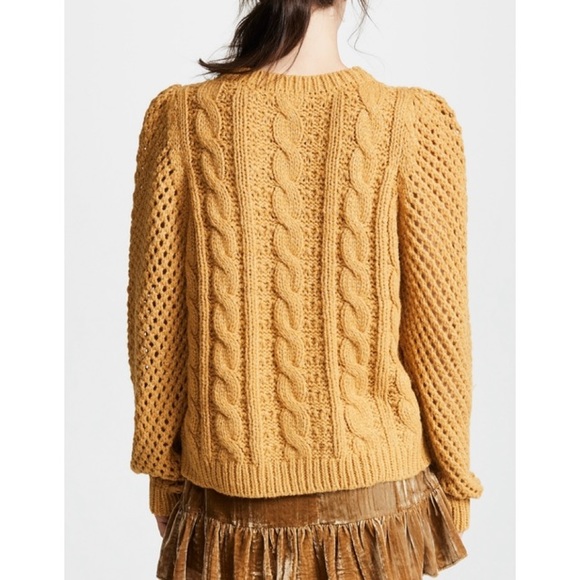 NWT LoveShackFancy Cable Rosie Sweater Size Medium - Picture 3 of 8